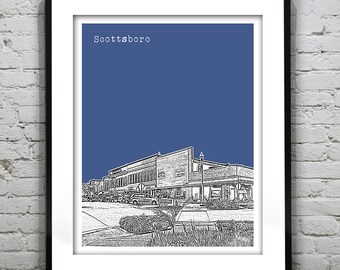 Scottsboro Alabama Poster Art Print AL