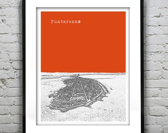 Puntarenas Skyline Poster Art Print Version 1