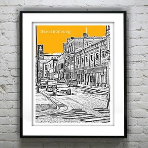 Harrisonburg Virginia Skyline Poster Art Print VA Item T2912