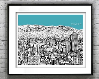 Tehran Poster Art Print City Skyline Tehran Province Iran Item T4538