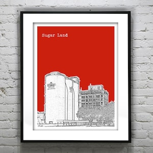 Sugar Land Skyline Poster Art Print Texas TX Item T2091