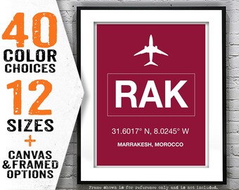 RAK Marrakesh Menara Airport Aviation Poster Art Print Morocco Item T4079