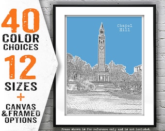 Chapel Hill NC Poster Skyline Art Print North Carolina Item T4842