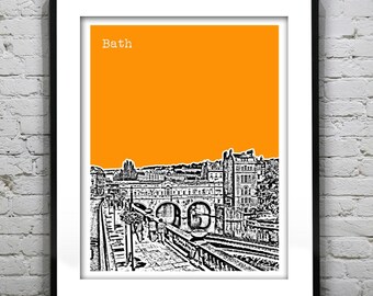 Bath Poster Art Print Pulteney Bridge Britain England UK Item T4003