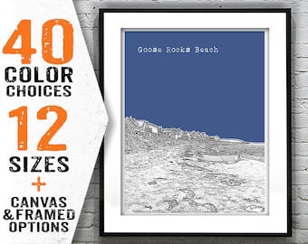 Goose Rocks Beach Maine Skyline Poster Art Print New England Item T2985