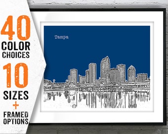 Tampa Skyline Poster Art Print Florida Landscape Item T4755
