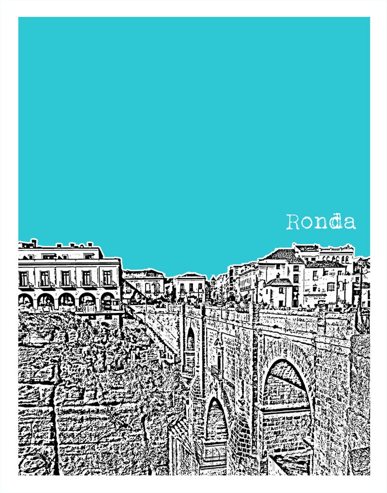 ronda-spain-poster-art-print-city-skyline-etsy