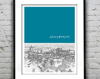 Aberystwyth Wales Poster Art Print UK Wales United Kingdom Item T5267