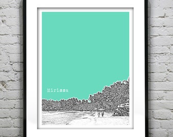Mirissa Sri Lanka Poster Art Print Skyline