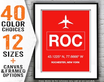 ROC Greater Rochester International Airport Aviation Poster Art Print New York Item T4777