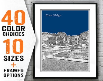 Blue Ridge Georgia Skyline Poster Art Print GA Item T1539