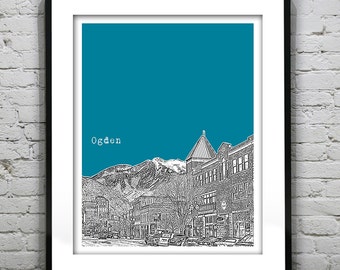 Ogden Utah Poster Print Art Skyline  UT