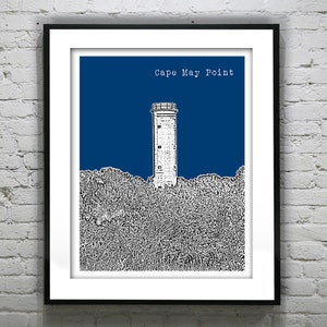 Cape May Point New Jersey Poster Print Art NJ Shore Skyline Item T2185