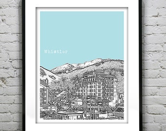 Whistler BC Poster Print City Skyline Canada Art Print British Columbia Version 2