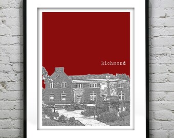 Richmond Indiana Poster Art Skyline Print Version 1