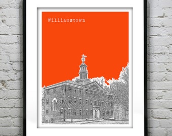 Williamstown Skyline Poster Art Print Massachusetts MA Item T3031