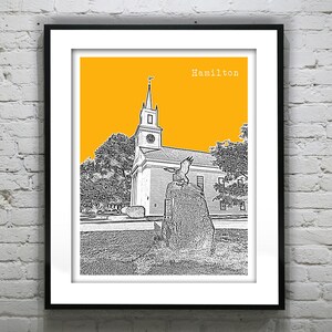 Hamilton Massachusetts Skyline Poster Art Print MA Item T4889