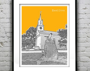 Hamilton Massachusetts Skyline Poster Art Print MA Item T4889