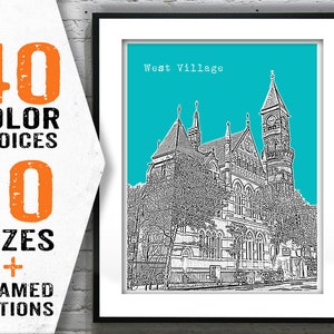 West Village New York Poster Print Art Skyline NY Item T1473