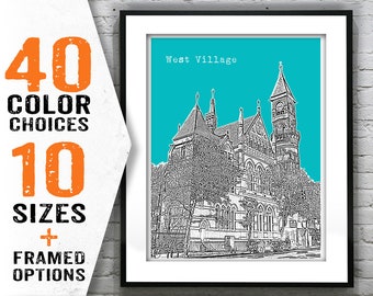 West Village New York Poster Print Art Skyline NY Item T1473
