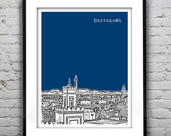Marrakesh Marrakech Morocco Poster Art Skyline Print Item T4472