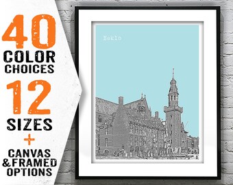 Eeklo Belgium Poster Art Print Skyline
