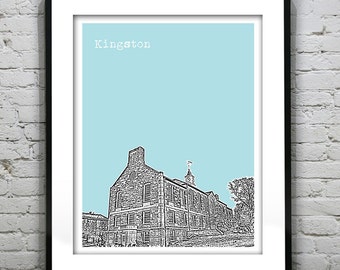 Kingston Rhode Island Skyline Poster Art Print University of Rhode Island Item T2809