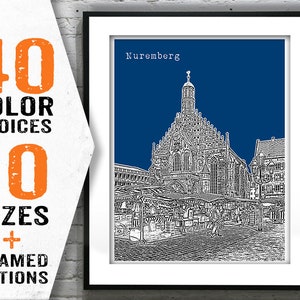 Nuremburg Germany Poster Art  Skyline Print Europe Item T1638