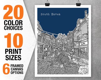 South Haven Michigan Skyline Art Print Poster MI Item T5480