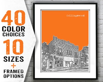 Collingswood New Jersey Skyline Poster Art Print NJ Item T1612