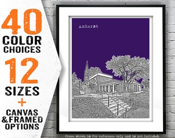Amherst Massachusetts Skyline Poster Art Print MA Item T4761