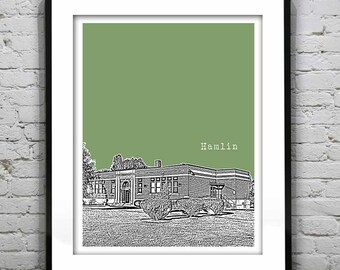 Hamlin New York Skyline Art Print Poster NY Version 1