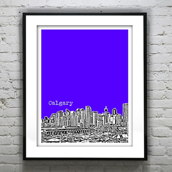 Calgary Alberta Poster Print City Skyline Canada Art Print Version 1