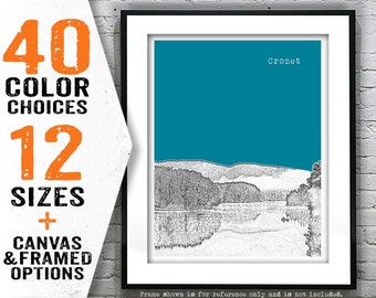 Crozet Virginia Poster Art City Skyline Print VA Item T5222