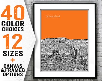 Islamabad Pakistan Poster Art Print Skyline Item T4249