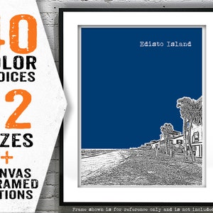 Edisto Island South Carolina Beach Skyline Poster Art Print SC Item T4131