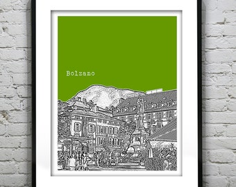 Bolzano Italy Skyline Poster Art Print Version 1