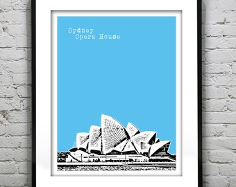 Sydney opera House Poster Landmark Art Print Australia Version 2