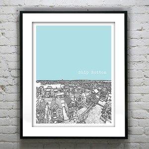 Ship Bottom LBI New Jersey Shore Poster Print Art Skyline Long Beach Island Item T2499