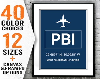 PBI Palm Beach International Airport Aviation Poster Art Print New Florida Item T4070