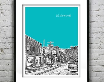 Richwood Skyline Poster Art Print West Virginia WV Version 2