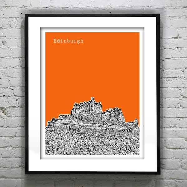 Edinburgh Skyline Poster Scotland Print Art Edinburgh Castle United Kingdom Item T4887