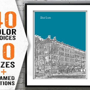 Harlem New York City Skyline Poster Art Print NY Item T1116