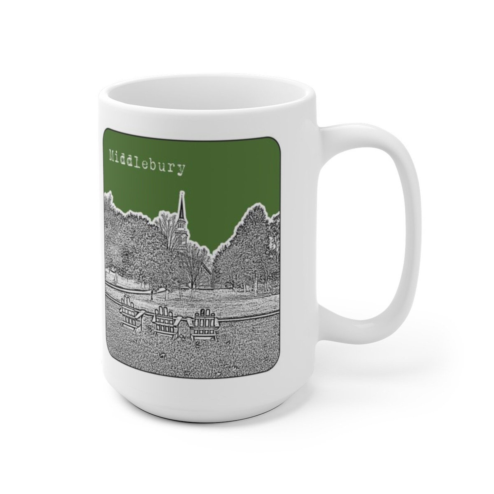 Middlebury VT Coffee Cup Mug Vermont Skyline Art Version 2 Etsy