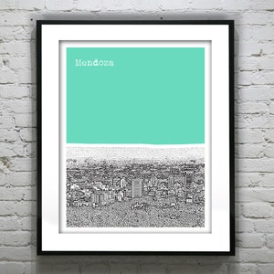 Mendoza Argentina City Skyline Poster Art Print