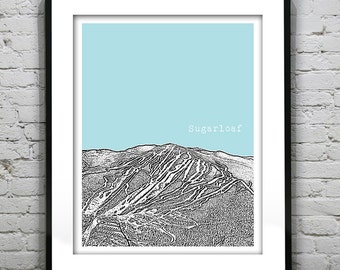 Sugarloaf Maine Ski Skiing Art Print Poster ME Item T4450