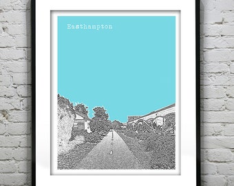 Easthampton Massachusetts City Skyline Poster Art Print MA Item T4926