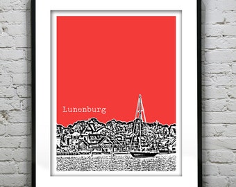 Lunenburg Nova Scotia Skyline Poster Canada Art Print Item T2360