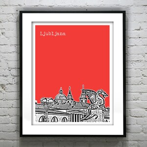Ljubljana Slovenia Poster Print Art Skyline Europe