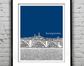 Georgetown Washington DC Skyline Poster Art Print Item T4340